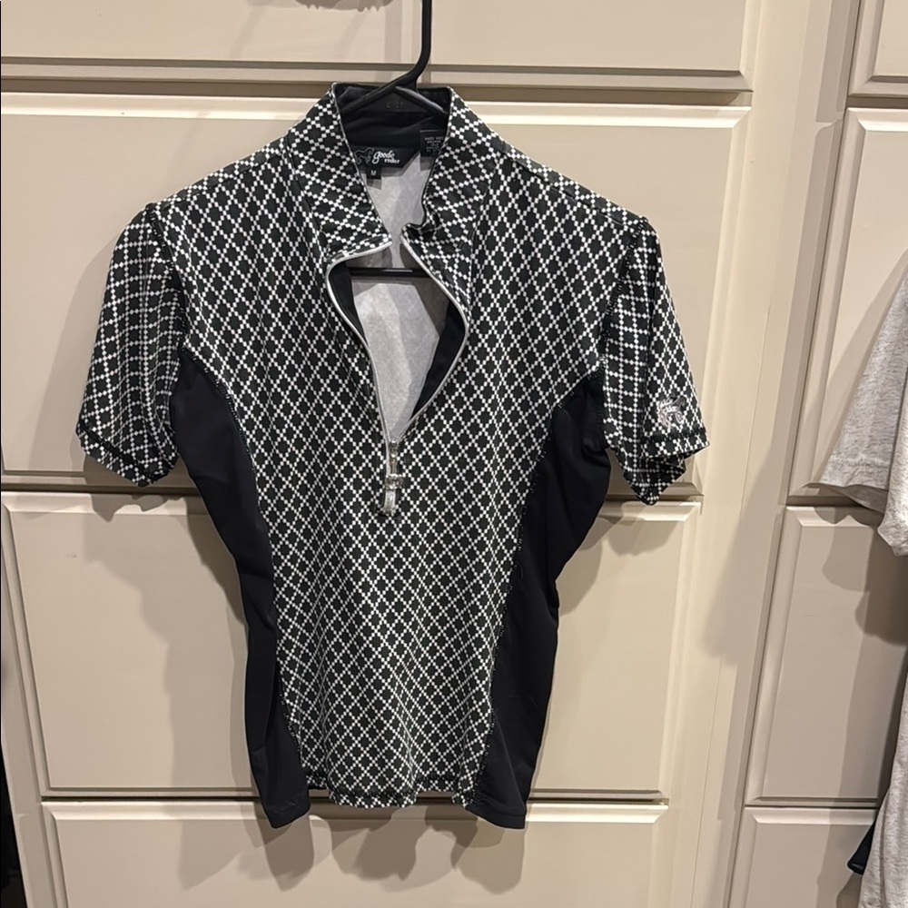 Black and White Geometric Women's Top